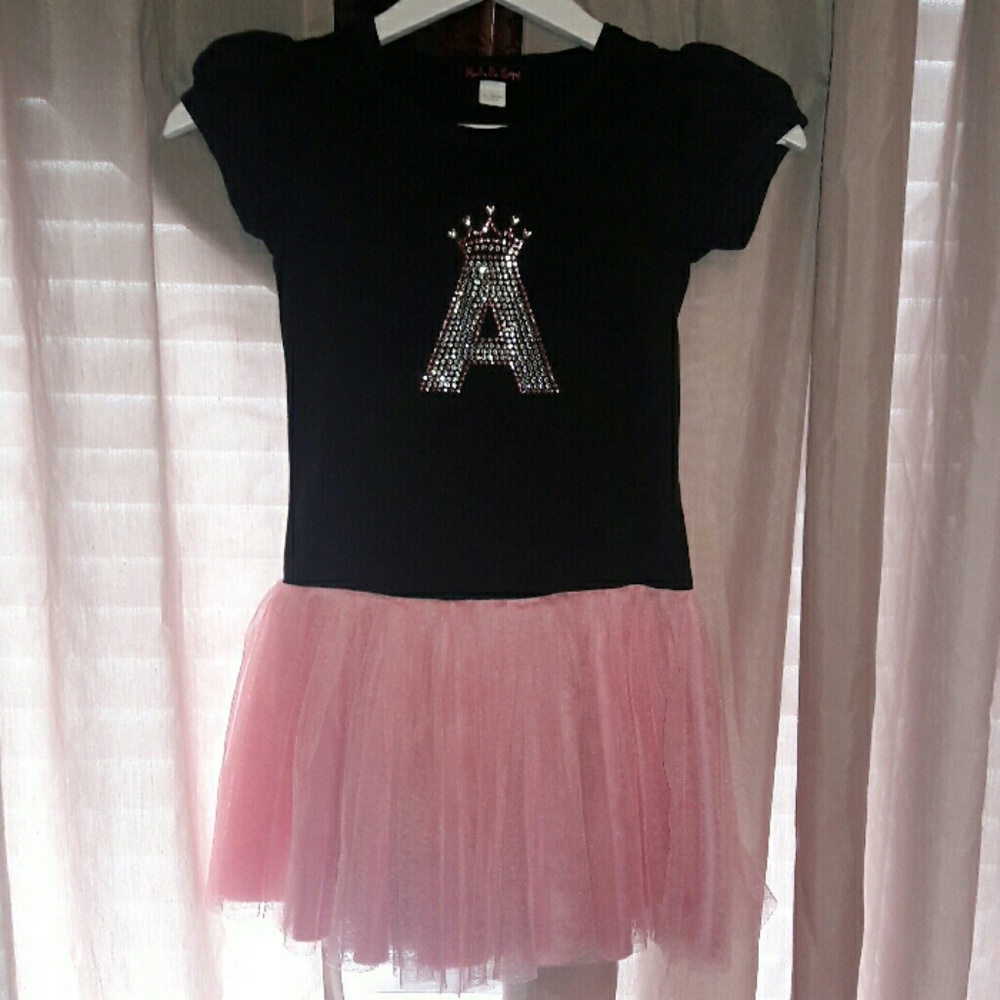 Girls embellished letter "A" tutu dress