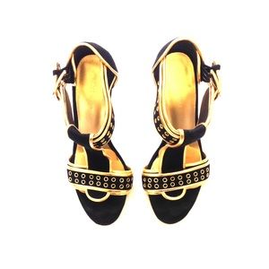 Nine West Gold Grommet heel sandals