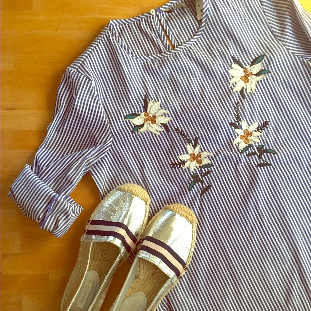 Embroidered striped Blouse