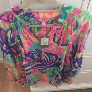 NWT! Lilly Pulitzer Elsa Silk Top