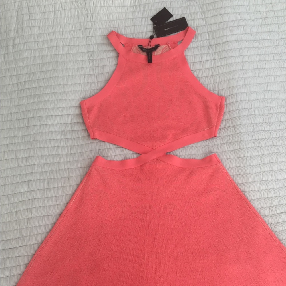 BCBG Max Azria Coral Cutout Dress