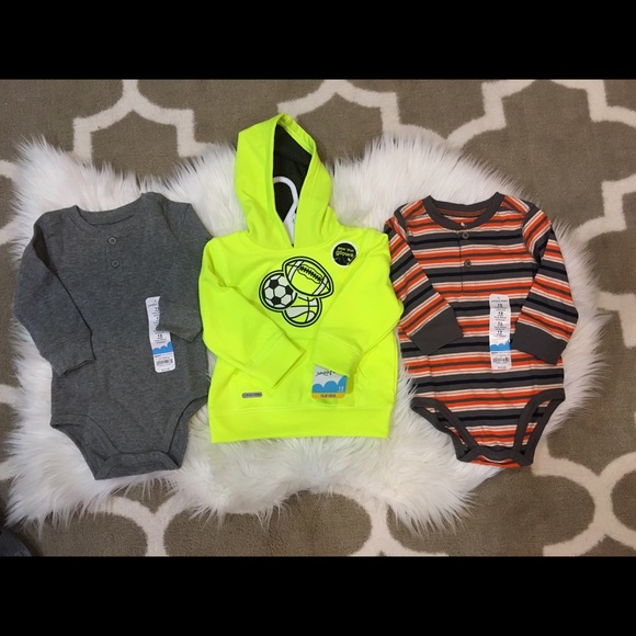 NWT 2 Onesies & Hoodie 12M - Picture 1 of 4