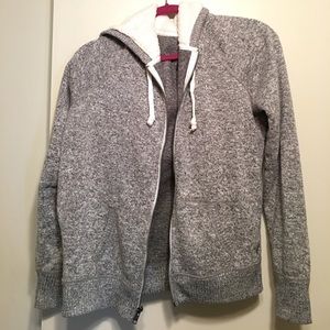 American Eagle thick gray zip up hoodie