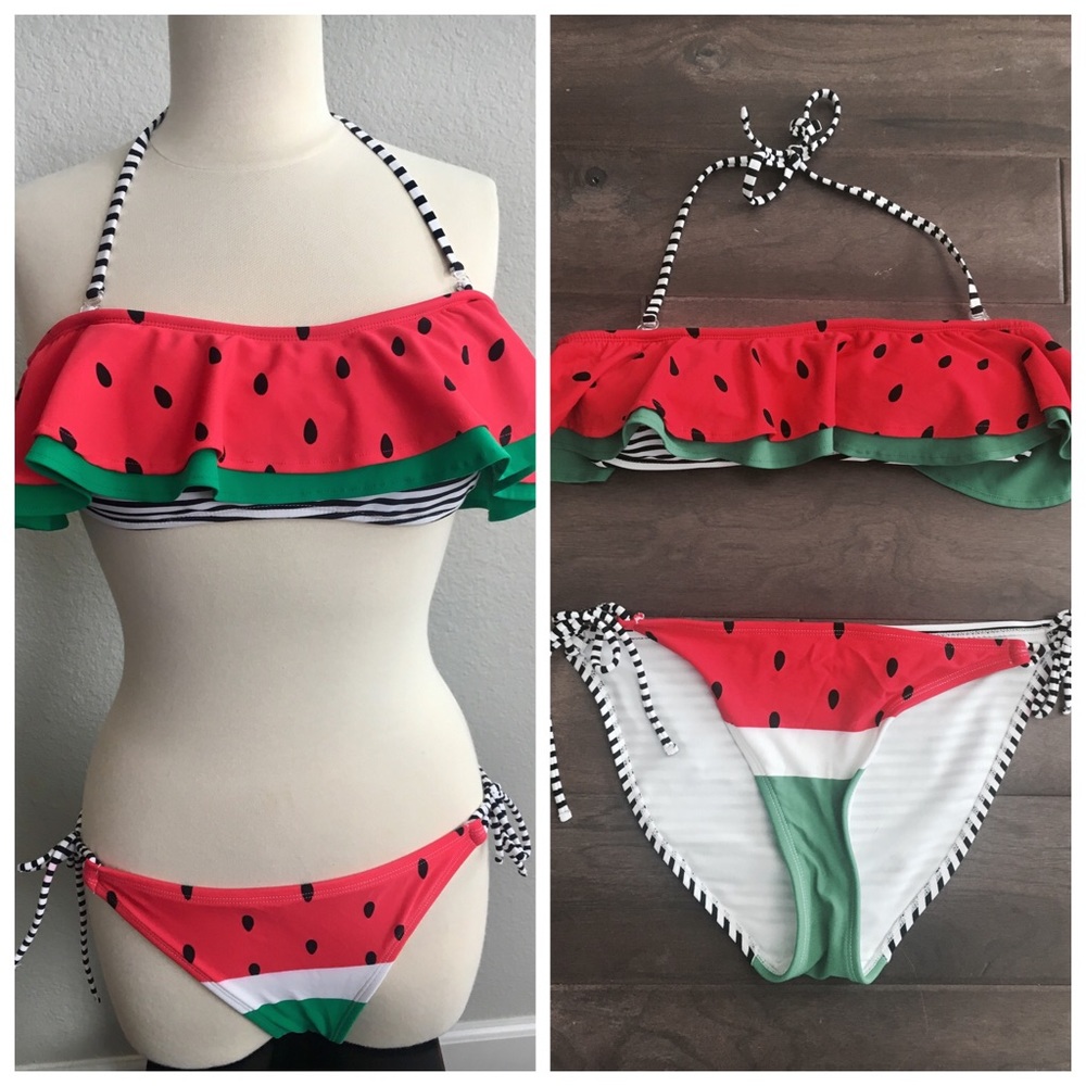 OP Watermelon Ruffle Top Bikini