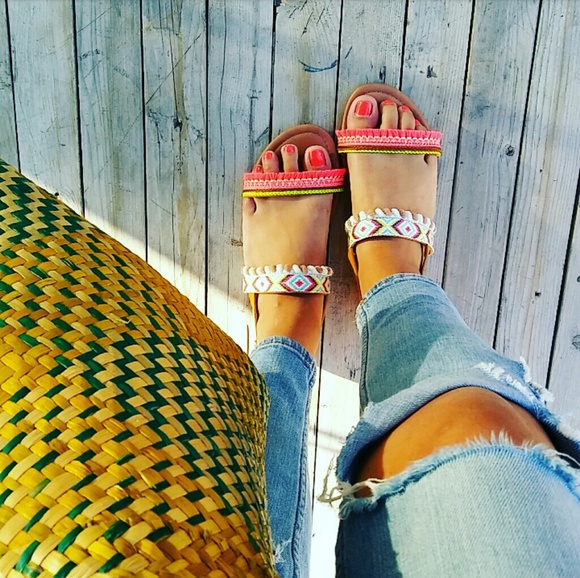 //The Adriana// Camel Aztec print Sandal - Picture 6 of 7