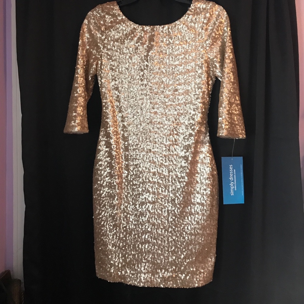 Gold sequin dress