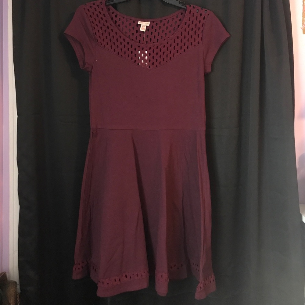Burgundy tshirt dress