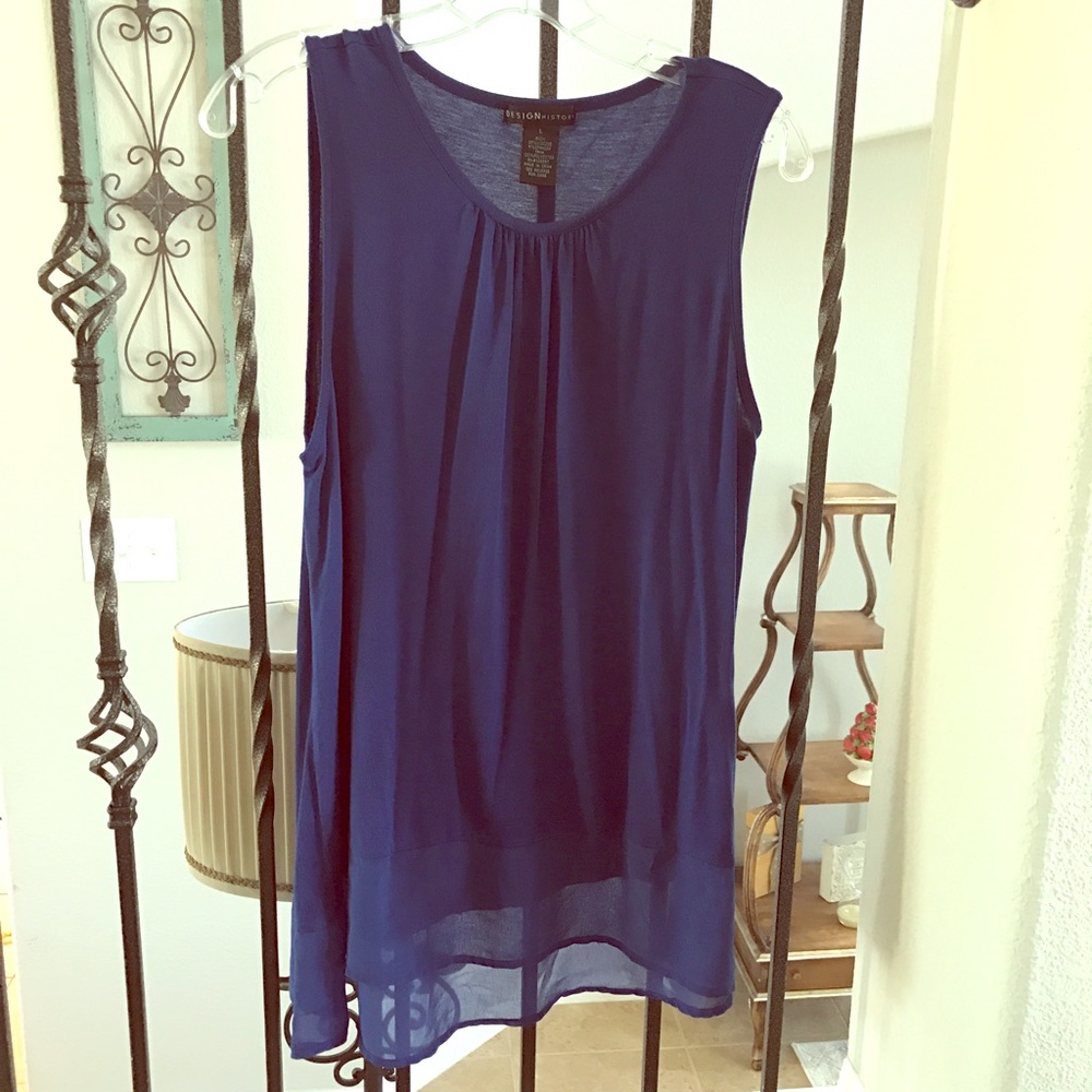 Sleeveless top with sheer ruffle bottom