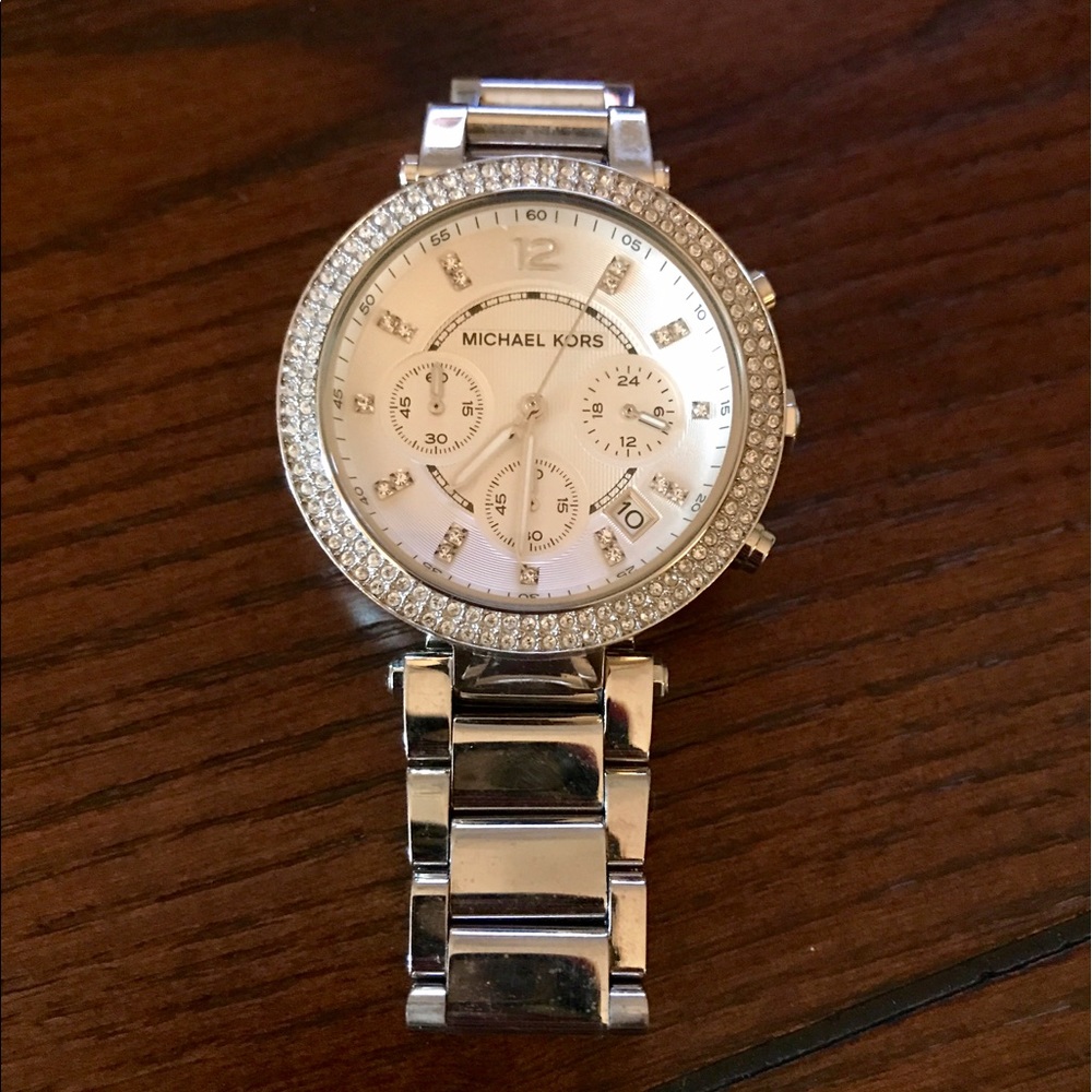 Michael Kor's Silver Chronograph Watch