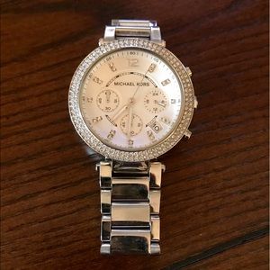 Michael Kor's Silver Chronograph Watch