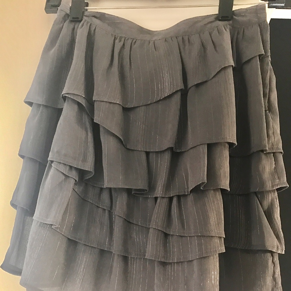 Grey/silver ruffled h&m miniskirt