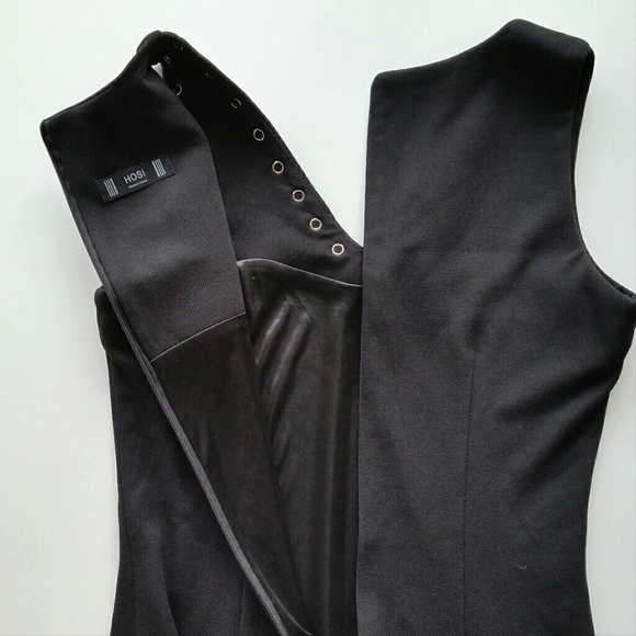 Pearl Detailed V Neck Sheath Dress - Black - Picture 3 of 5