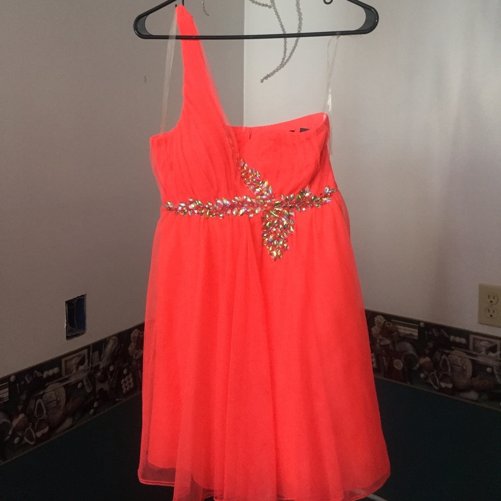 Neon Orange Prom Dress
