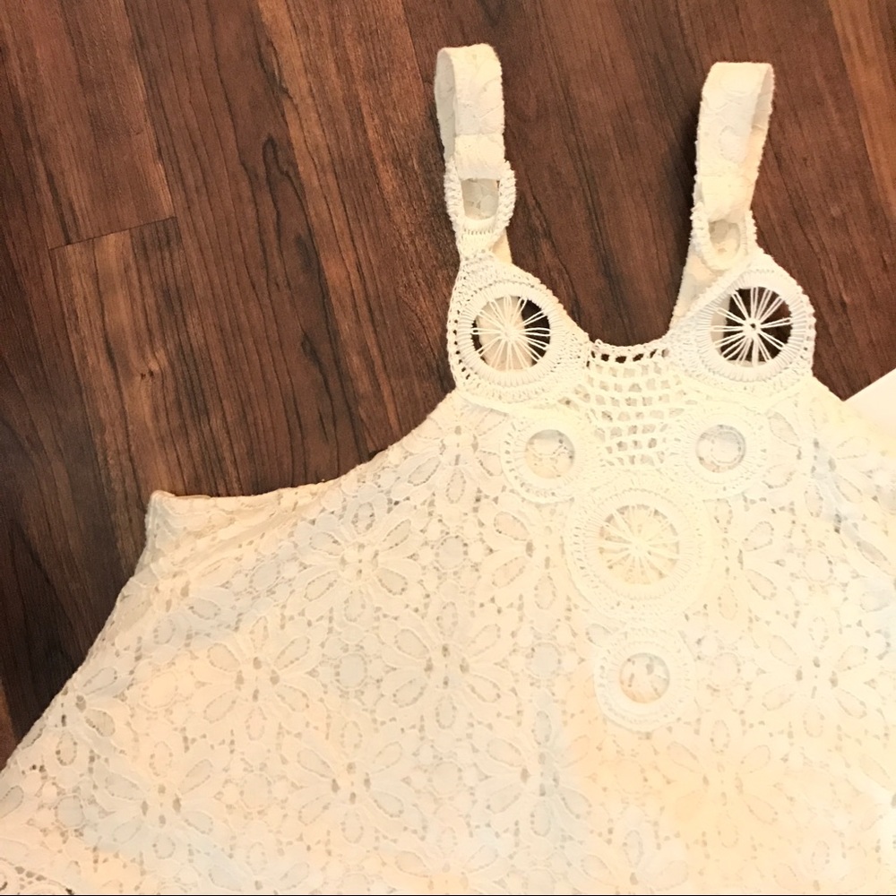 TOPSHOP White Eyelet Dress
