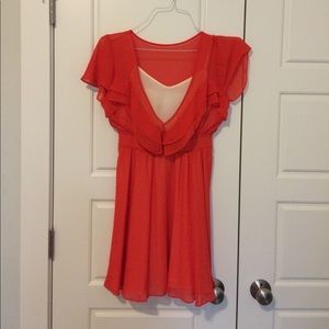 BCBGeneration orange ruffle dress