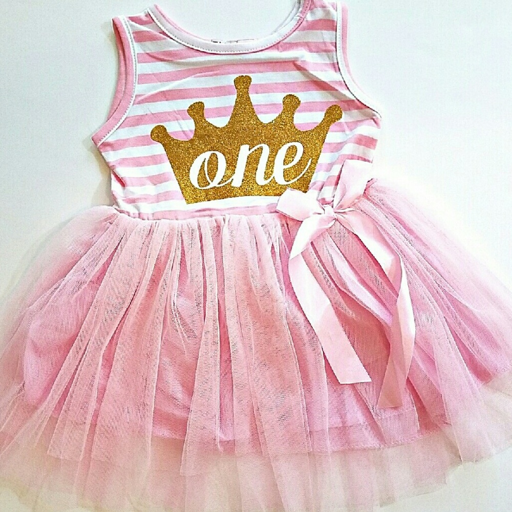 1st Birthday Party Tulle Pink Dress