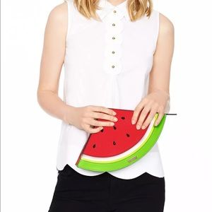 New Kate Spade saffiano Watermelon clutch bag