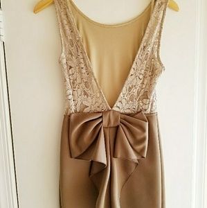 SOLD Open back bodycon dress with bow