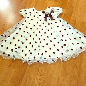 Gorgeous cream and black dot dress