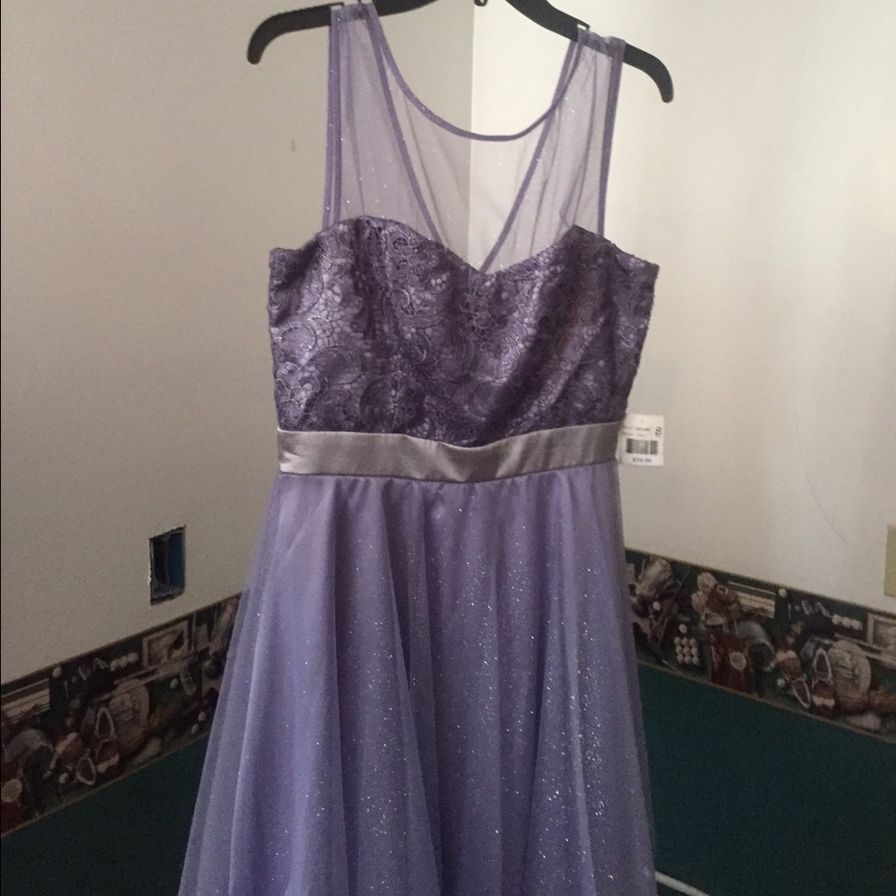 Purple Glitter Prom Dress