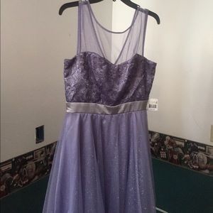 Purple Glitter Prom Dress