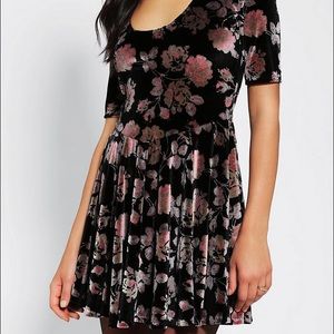 Kimchi Blue Velvet Skater Dress- Urban Outfitters