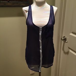 3 for $15 Navy sheer top.
