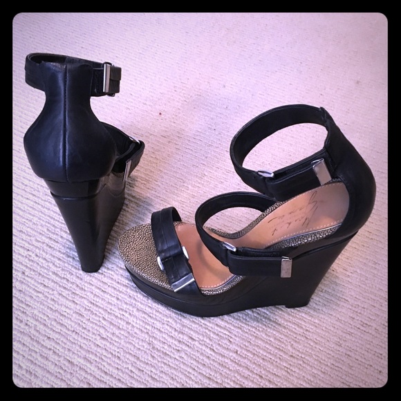 Badgley Mischka Strappy Sandal Wedges - Picture 3 of 3