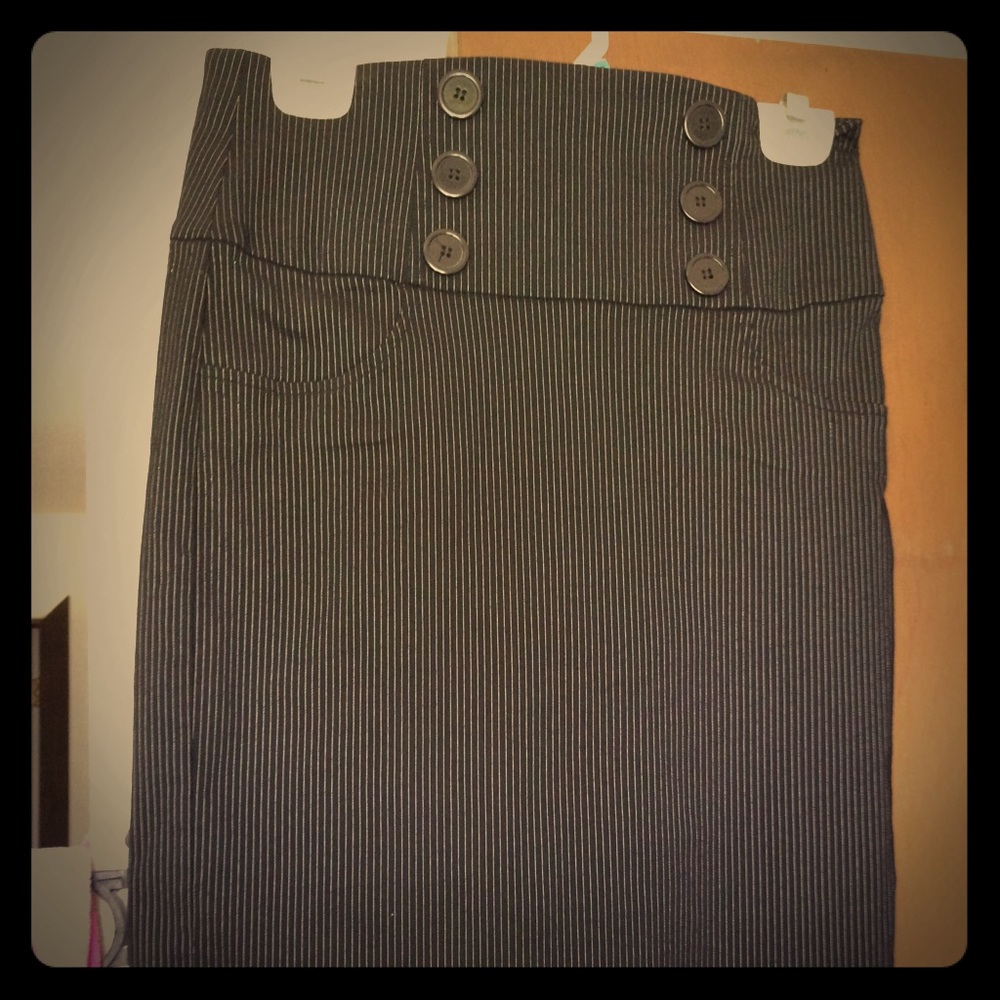 Pinstripe high waist skirt