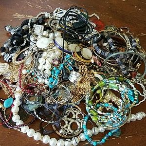 Lot jewelry junk drawer wear craft broken