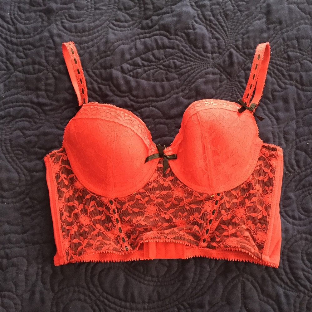 Fiery red bra