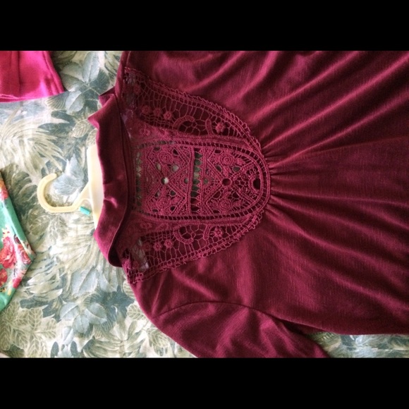 Red button down blouse - Picture 2 of 3