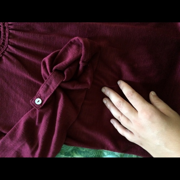 Red button down blouse - Picture 3 of 3