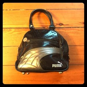 Black Vintage Style Puma Bowling Handbag