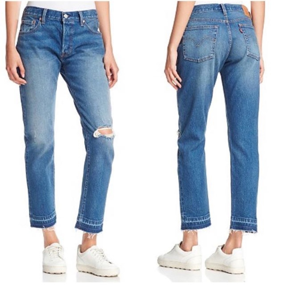 Levi's 501 stretch Jeans with raw hem