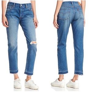 Levi's 501 stretch Jeans with raw hem