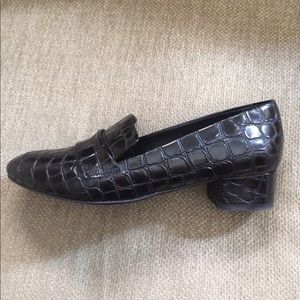 Pierre Darre Black Leather Loafers NWOT