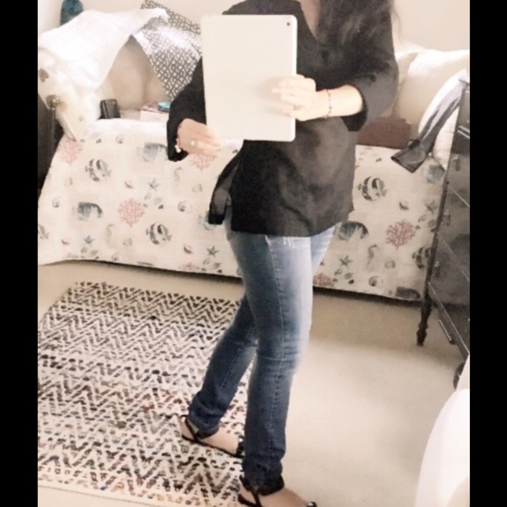 Silk gauze black Banana Republic blouse