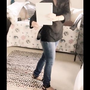 Silk gauze black Banana Republic blouse