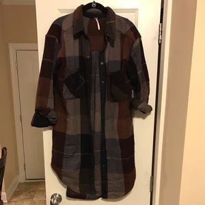 Free people plaid maxi duster