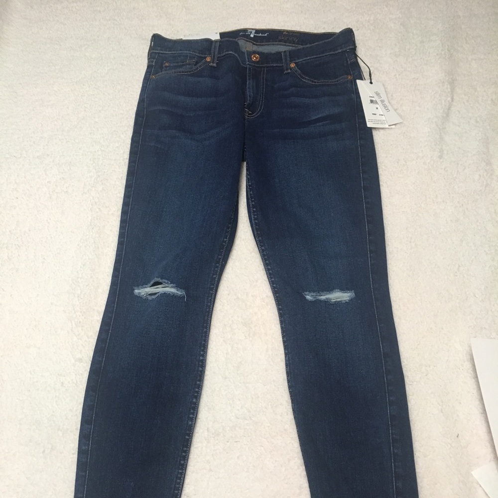 NWT 7 for all man kind ankle super skinny jeans 30