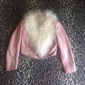 Tatonka pink suede and fur jacket