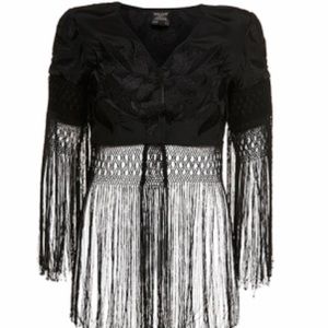 Kate Moss for Topshop embroidered fringe jacket