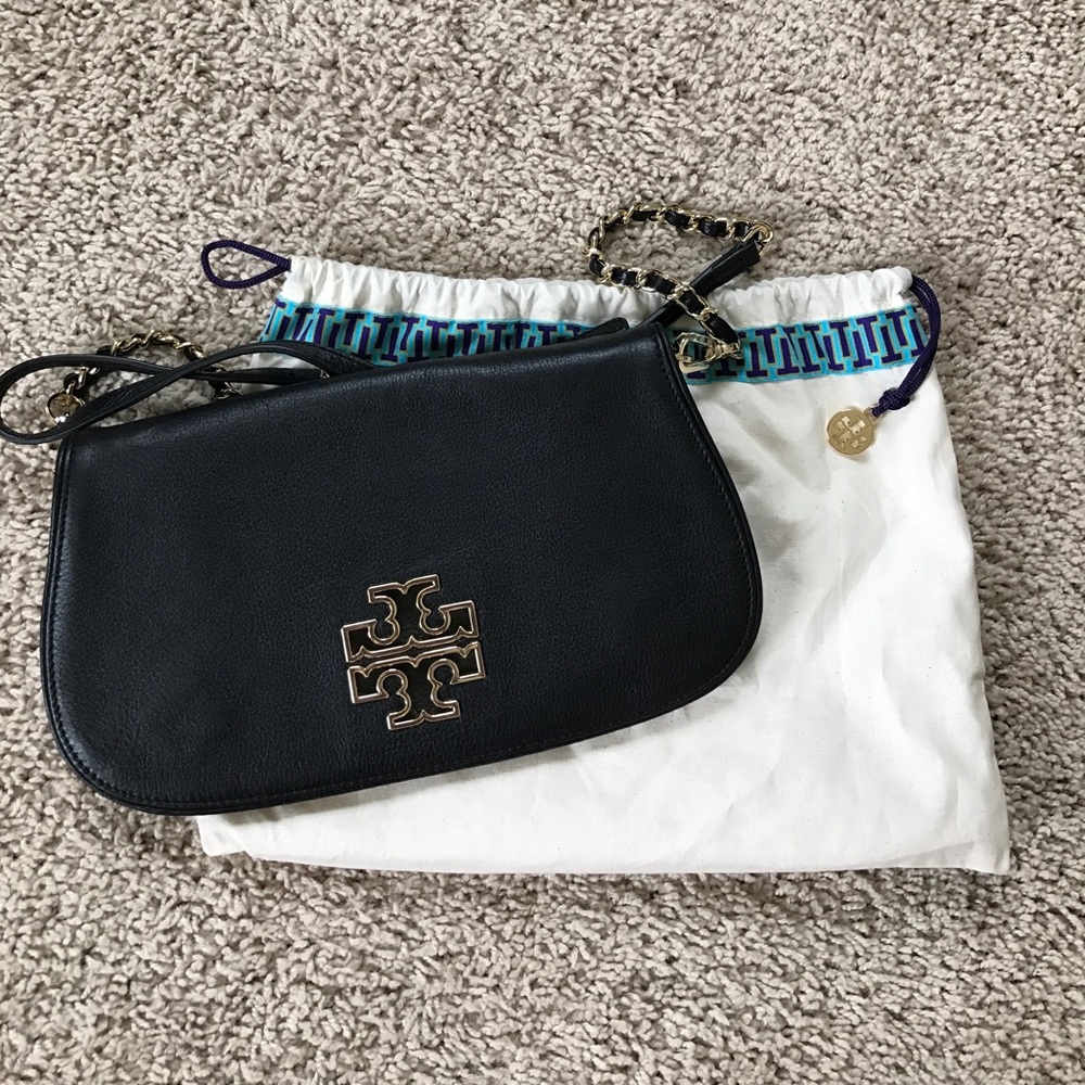 NWOT Tory Burch Britten Leather Flap Clutch Bag