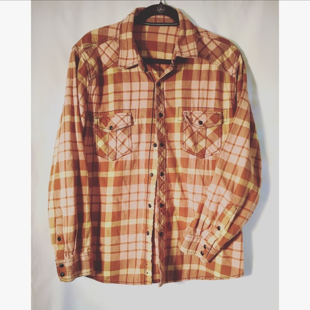 XL Extra Large Brown Flannel Shirt
