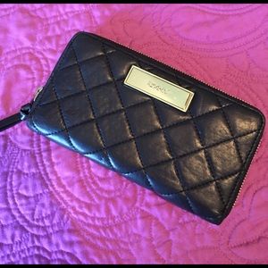 Black Quilted Leather DKNY Wallet