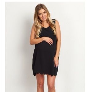 NWT PinkBlush Black Scalloped Hem Dress