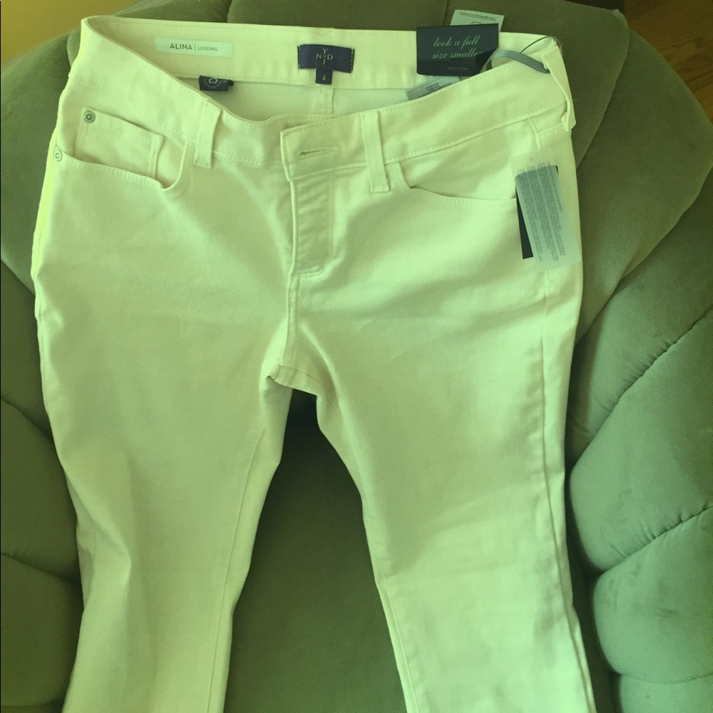 NYDJ Alina colored stretch skinny jeans in cream