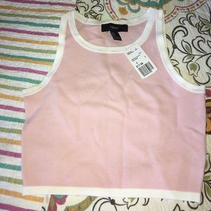 Pink and white crop top