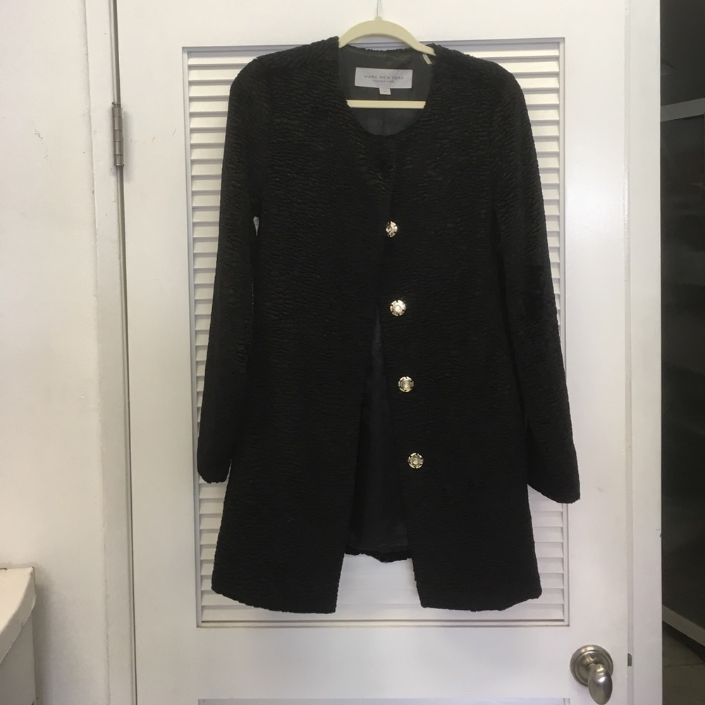Andrew Marc Black Faux Fur Jacket